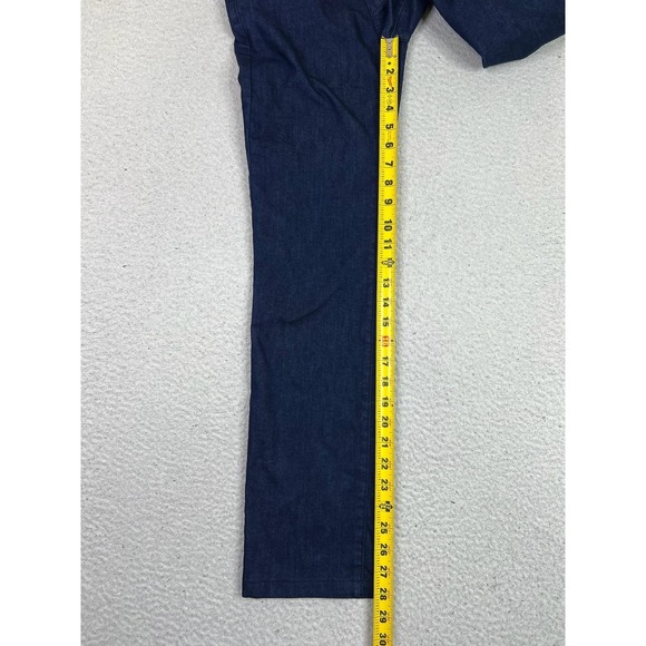 Armani Jeans Straight Leg Jeans Womens 26 Dark Wash Blue Rhinestone Logo Denim - Picture 13 of 15